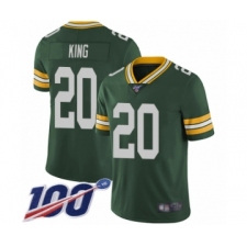 Men's Green Bay Packers #20 Kevin King Green Team Color Vapor Untouchable Limited Player 100th Season Football Jersey