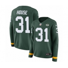Women's Nike Green Bay Packers #31 Davon House Limited Green Therma Long Sleeve NFL Jersey