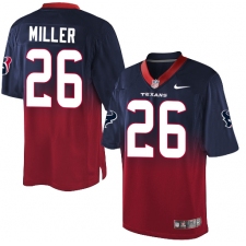 Men's Nike Houston Texans #26 Lamar Miller Elite Navy/Red Fadeaway NFL Jersey