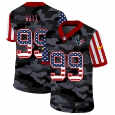 Men's Houston Texans #99 J.J. Watt Camo Flag Nike Limited Jersey