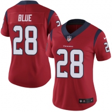Women's Nike Houston Texans #28 Alfred Blue Elite Red Alternate NFL Jersey