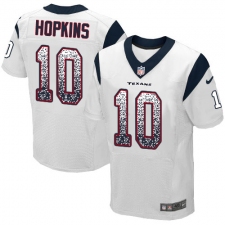 Men's Nike Houston Texans #10 DeAndre Hopkins Elite White Road Drift Fashion NFL Jersey