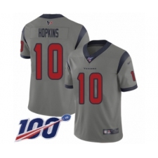 Men's Nike Houston Texans #10 DeAndre Hopkins Limited Gray Inverted Legend 100th Season NFL Jersey