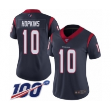 Women's Nike Houston Texans #10 DeAndre Hopkins Navy Blue Team Color Vapor Untouchable Limited Player 100th Season NFL Jersey