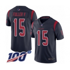 Men's Houston Texans #15 Will Fuller V Limited Navy Blue Rush Vapor Untouchable 100th Season Football Jersey