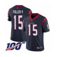 Men's Houston Texans #15 Will Fuller V Navy Blue Team Color Vapor Untouchable Limited Player 100th Season Football Jersey