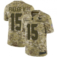 Men's Nike Houston Texans #15 Will Fuller V Limited Camo 2018 Salute to Service NFL Jersey