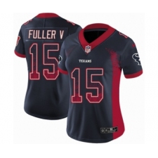 Women's Nike Houston Texans #15 Will Fuller V Limited Navy Blue Rush Drift Fashion NFL Jersey