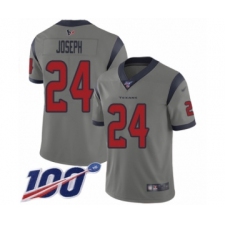 Men's Houston Texans #24 Johnathan Joseph Limited Gray Inverted Legend 100th Season Football Jersey