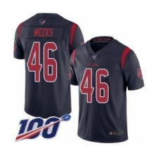 Men's Houston Texans #46 Jon Weeks Limited Navy Blue Rush Vapor Untouchable 100th Season Football Jersey