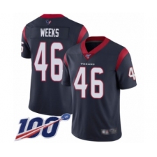 Men's Houston Texans #46 Jon Weeks Navy Blue Team Color Vapor Untouchable Limited Player 100th Season Football Jersey