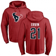 NFL Nike Houston Texans #21 Tyler Ervin Red Name & Number Logo Pullover Hoodie