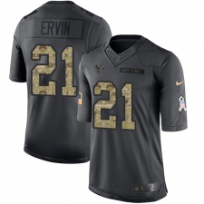 Youth Nike Houston Texans #21 Tyler Ervin Limited Black 2016 Salute to Service NFL Jersey