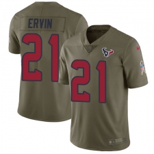 Youth Nike Houston Texans #21 Tyler Ervin Limited Olive 2017 Salute to Service NFL Jerse