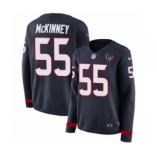 Women's Nike Houston Texans #55 Benardrick McKinney Limited Navy Blue Therma Long Sleeve NFL Jersey