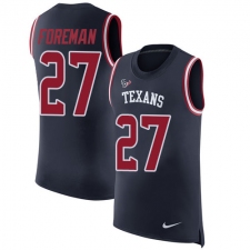 Men's Nike Houston Texans #27 D'Onta Foreman Limited Navy Blue Rush Player Name & Number Tank Top NFL Jersey