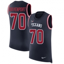 Men's Nike Houston Texans #70 Julien Davenport Limited Navy Blue Rush Player Name & Number Tank Top NFL Jersey