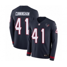 Youth Nike Houston Texans #41 Zach Cunningham Limited Navy Blue Therma Long Sleeve NFL Jersey