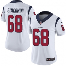Women's Nike Houston Texans #68 Breno Giacomini Elite White NFL Jersey