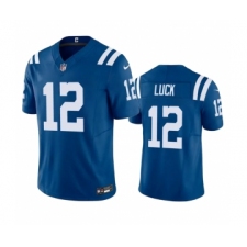 Men's Indianapolis Colts #12 Andrew Luck Blue 2023 F.U.S.E Vapor Untouchable Stitched Football Jersey