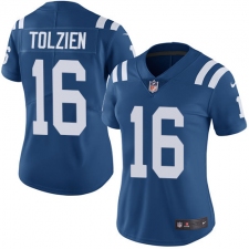 Women's Nike Indianapolis Colts #16 Scott Tolzien Elite Royal Blue Team Color NFL Jersey