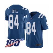 Men's Indianapolis Colts #84 Jack Doyle Royal Blue Team Color Vapor Untouchable Limited Player 100th Season Football Jersey