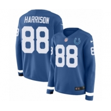 Women's Nike Indianapolis Colts #88 Marvin Harrison Limited Blue Therma Long Sleeve NFL Jersey