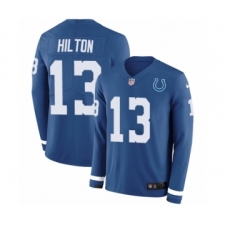 Youth Nike Indianapolis Colts #13 T.Y. Hilton Limited Blue Therma Long Sleeve NFL Jersey