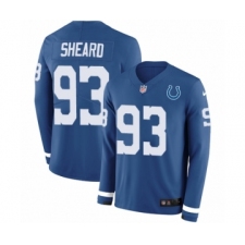 Youth Nike Indianapolis Colts #93 Jabaal Sheard Limited Blue Therma Long Sleeve NFL Jersey