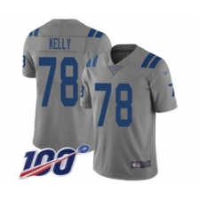 Youth Indianapolis Colts #78 Ryan Kelly Limited Gray Inverted Legend 100th Season Football Jersey