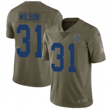 Men's Nike Indianapolis Colts #31 Quincy Wilson Limited Olive 2017 Salute to Service NFL Jersey