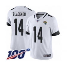 Men's Jacksonville Jaguars #14 Justin Blackmon White Vapor Untouchable Limited Player 100th Season Football Jersey