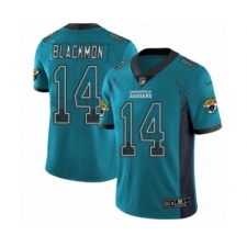 Men's Nike Jacksonville Jaguars #14 Justin Blackmon Limited Teal Green Rush Drift Fashion NFL Jersey