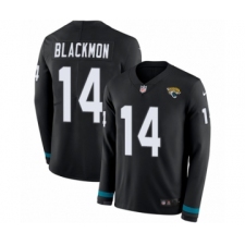 Youth Nike Jacksonville Jaguars #14 Justin Blackmon Limited Black Therma Long Sleeve NFL Jersey