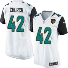 Women's Nike Jacksonville Jaguars #42 Barry Church Game White NFL Jersey