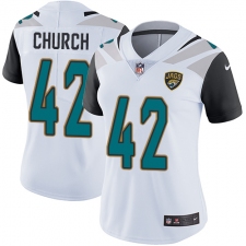 Women's Nike Jacksonville Jaguars #42 Barry Church White Vapor Untouchable Limited Player NFL Jersey