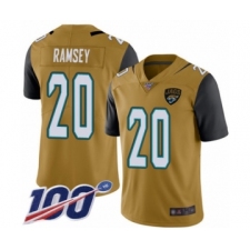 Youth Nike Jacksonville Jaguars #20 Jalen Ramsey Limited Gold Rush Vapor Untouchable 100th Season NFL Jersey