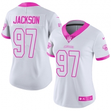 Women's Nike Jacksonville Jaguars #97 Malik Jackson Limited White/Pink Rush Fashion NFL Jersey