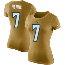 NFL Women's Nike Jacksonville Jaguars #7 Chad Henne Gold Rush Pride Name & Number T-Shirt