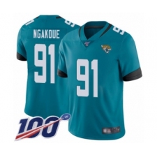 Men's Jacksonville Jaguars #91 Yannick Ngakoue Teal Green Alternate Vapor Untouchable Limited Player 100th Season Football Jersey
