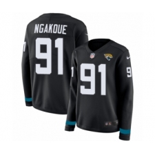 Women's Nike Jacksonville Jaguars #91 Yannick Ngakoue Limited Black Therma Long Sleeve NFL Jersey