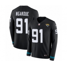 Youth Nike Jacksonville Jaguars #91 Yannick Ngakoue Limited Black Therma Long Sleeve NFL Jersey