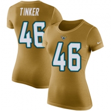 NFL Women's Nike Jacksonville Jaguars #46 Carson Tinker Gold Rush Pride Name & Number T-Shirt