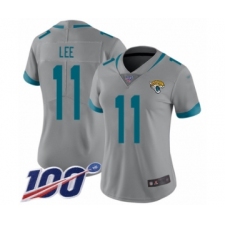 Women's Jacksonville Jaguars #11 Marqise Lee Silver Inverted Legend Limited 100th Season Football Jersey