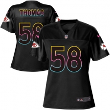 Women's Nike Kansas City Chiefs #58 Derrick Thomas Game Black Fashion NFL Jersey