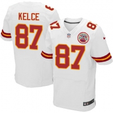 Men's Nike Kansas City Chiefs #87 Travis Kelce White Vapor Untouchable Elite Player NFL Jersey