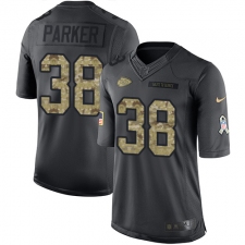 Youth Nike Kansas City Chiefs #38 Ron Parker Limited Black 2016 Salute to Service NFL Jersey