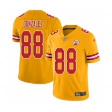 Women's Kansas City Chiefs #88 Tony Gonzalez Limited Gold Inverted Legend Football Jersey