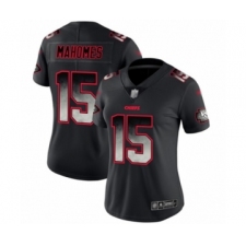 Women's Kansas City Chiefs #15 Patrick Mahomes II Limited Black Smoke Fashion Football Jersey