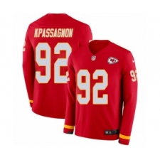 Youth Nike Kansas City Chiefs #92 Tanoh Kpassagnon Limited Red Therma Long Sleeve NFL Jersey